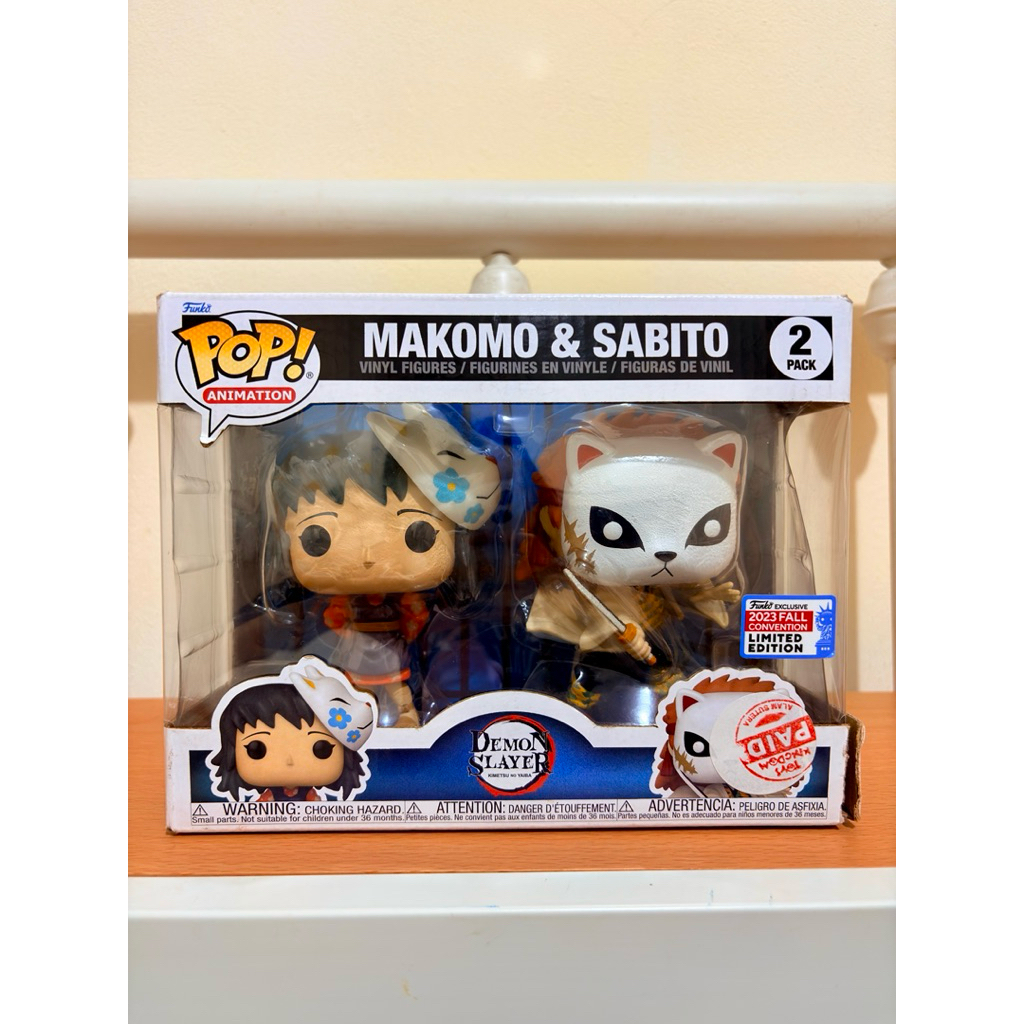 BRAND NEW Funko Pop Animation Demon Slayer Makomo & Sabito - NYCC Fall Convention Exclusive 2-Pack L