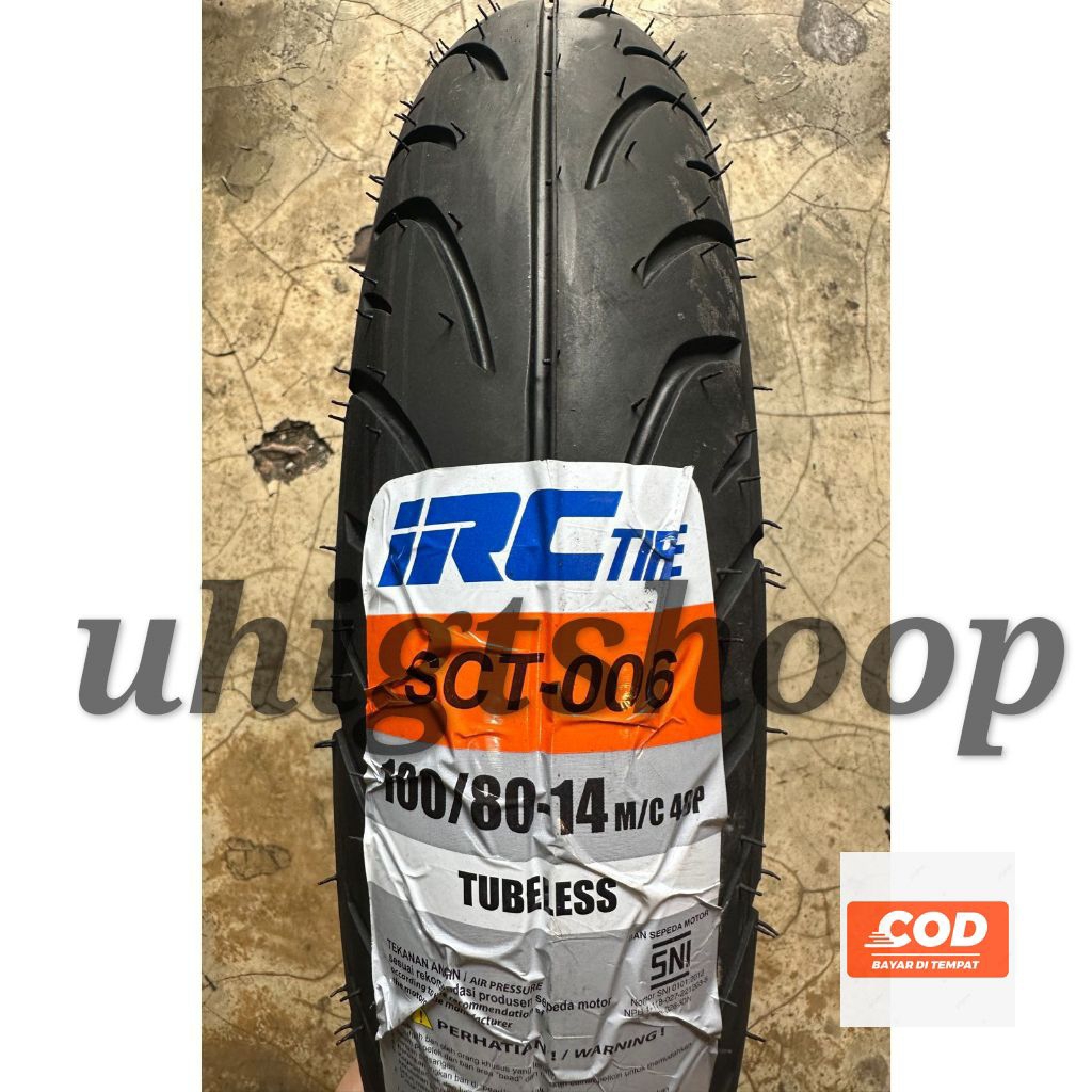 Ban Motor IRC-14 100/80-14 Tublles Batikan Ukiran Suntikan Berkualitas