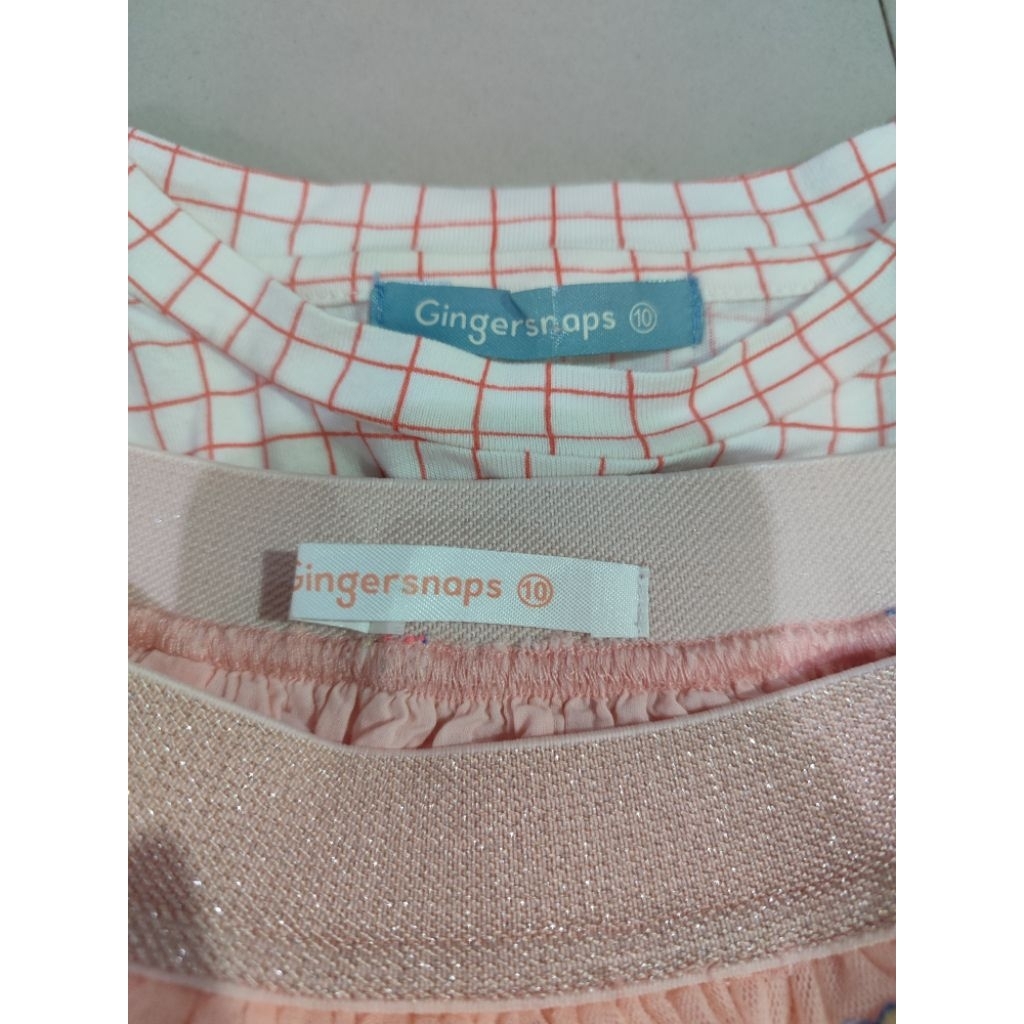 Gingersnaps Setelan baju dan rok anak perempuan usia 10 tahun like new