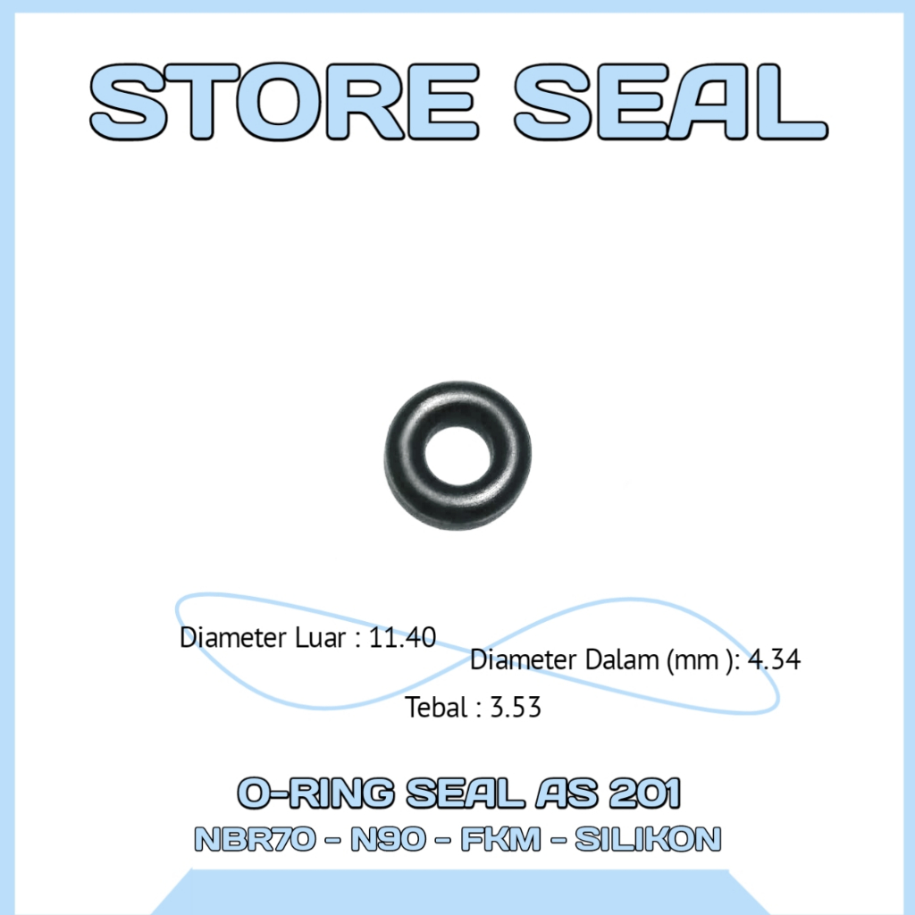 O-Ring Seal AS 201 ID11.40 X 4.34MM NBR70  FKM TAHAN PANAS
