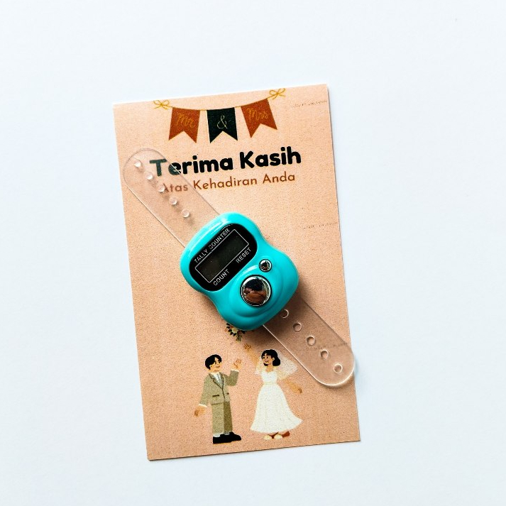 Souvenir Pernikahan Tasbih Mini Digital + Free Kartu Ucapan/Souvenir Wedding Bermanfaat Tasbih Digit