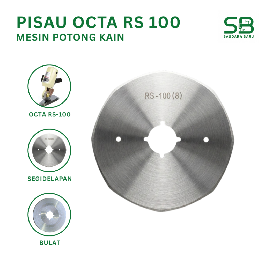 Pisau Mesin Potong Kain KM OCTA RS 100 Mata Pisau Gunting Litsrik KM OCTA Segidelapan Pisau Bulat