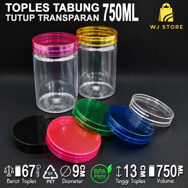 TOPLES TABUNG TRANSPARAN 750ML / TOPLES 750ML