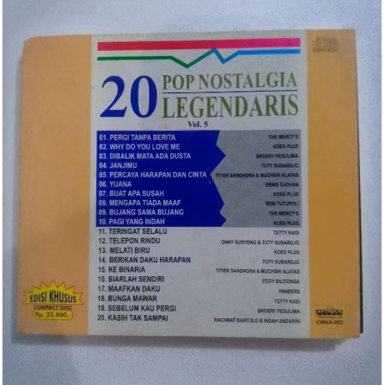 CD 20 Pop Nostalgia Legendaris Vol.5 (Bagus) / Koes Plus, Tetty Kadi, Ernie Djohan dll
