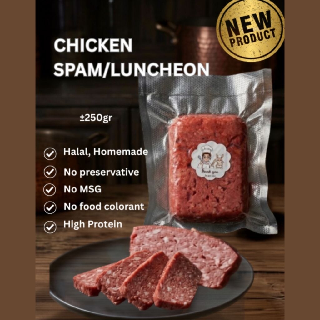 CHICKEN SPAM LUNCHEON AYAM HALAL HOMEMADE PREMIUM NO MSG
