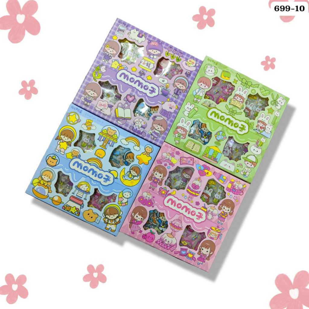 Sticker Momo isi 100 Lembar Waterproof Stiker Momo 4 Warna Stiker Momo Cici Chiikawa Stiker Murah
