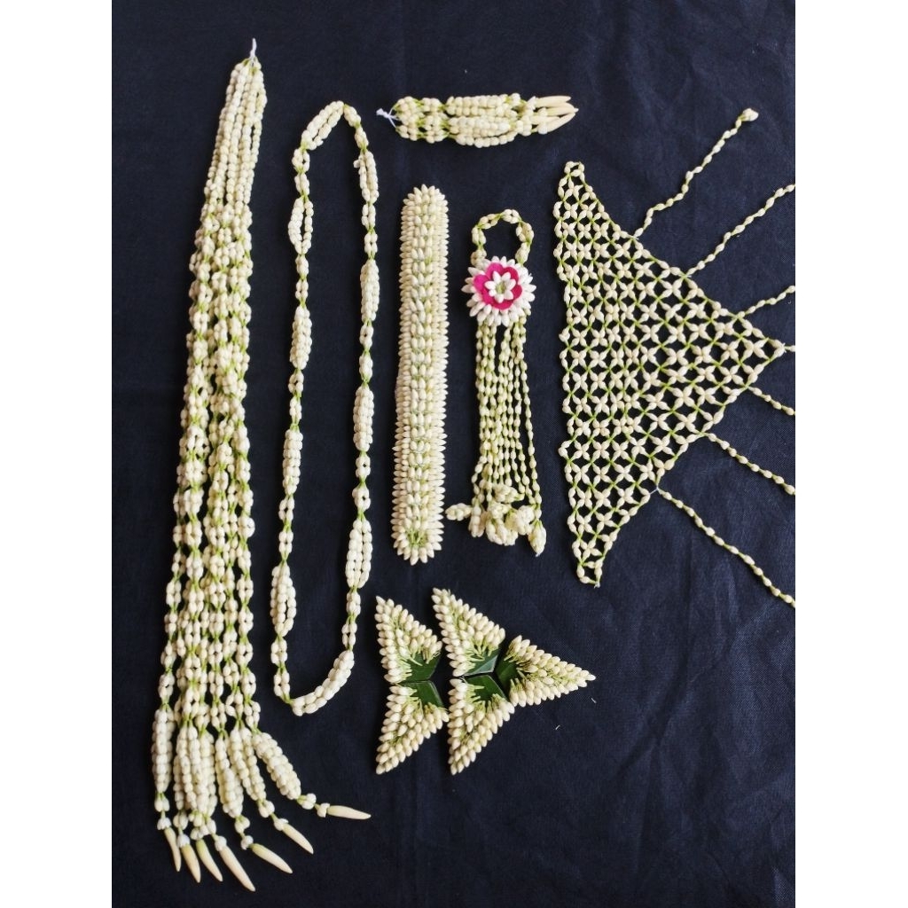 Ronce Melati Siger Sunda (1 Set Lengkap) - Ronce Melati Asli (fresh flower)