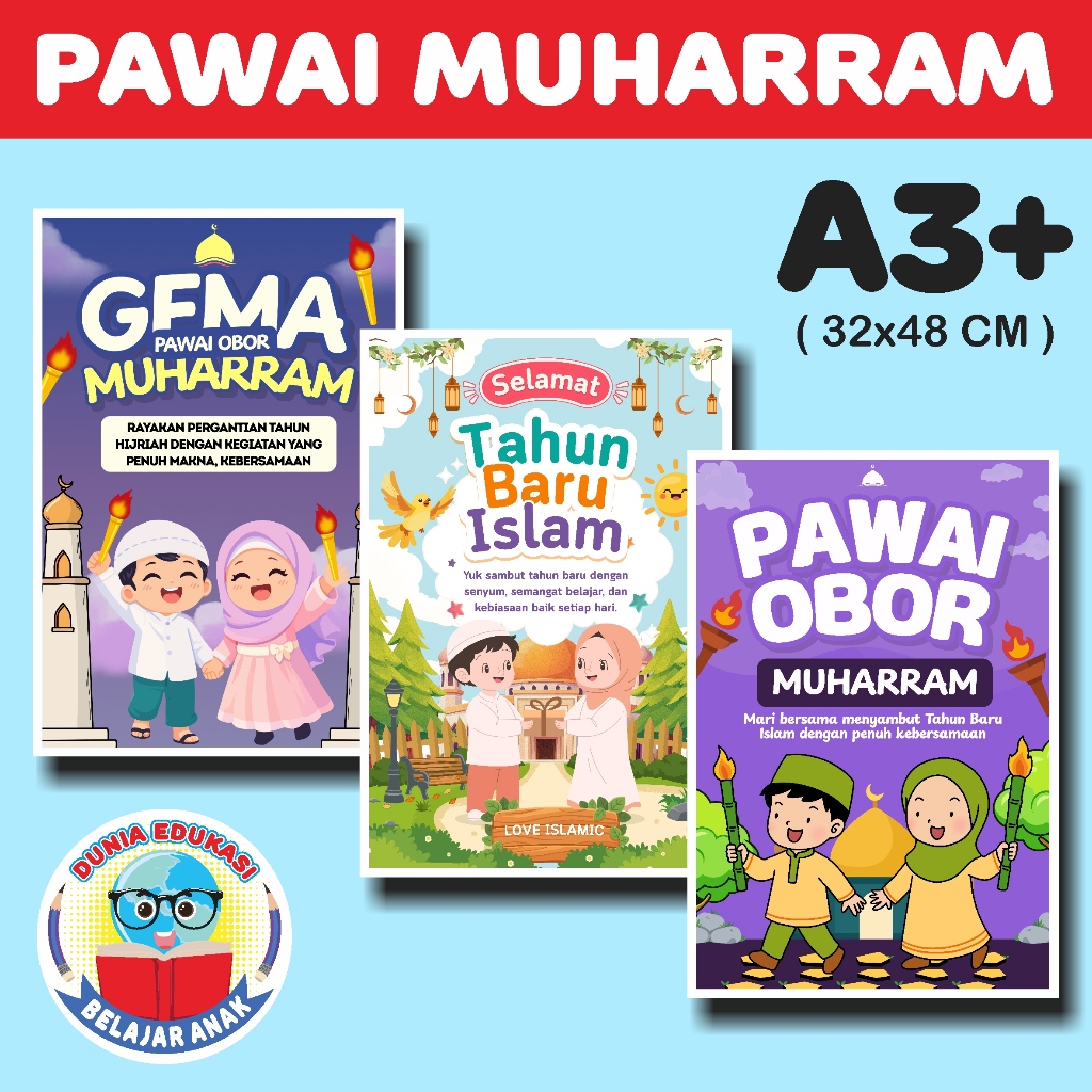 Poster Pawai Muharram || Poster Tahun Baru Islam || Poster Edukasi Anak Islami