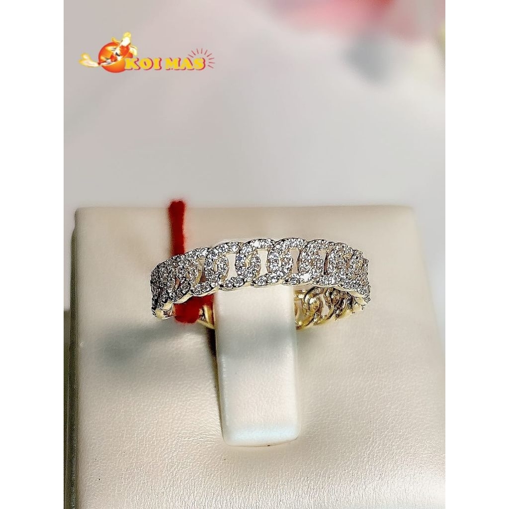 Cincin Emas Sisik Naga Permata