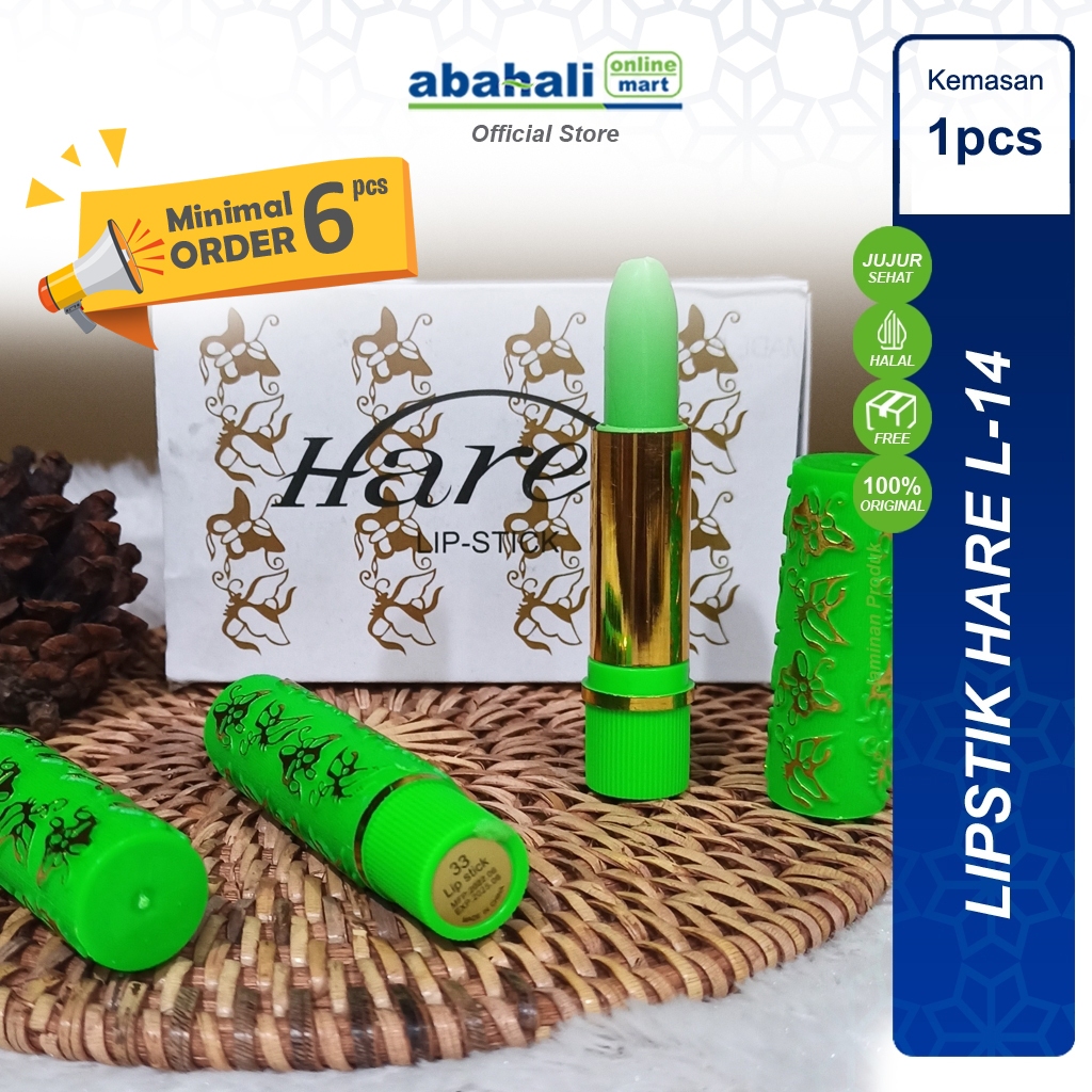 PROMO Lipstik L-14 Asli Hijau Natural Melembabkan Khas Timur Tengah