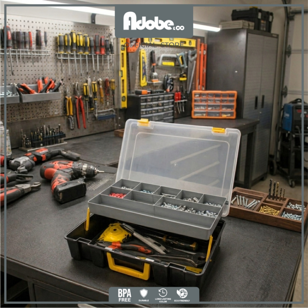 BOX TOOLKIT KOTAK PERKAKAS / KOTAK PERKAKAS BENGKEL - Adobe&Co