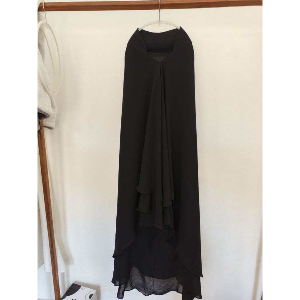 preloved Khimar 2 layer siffon arab