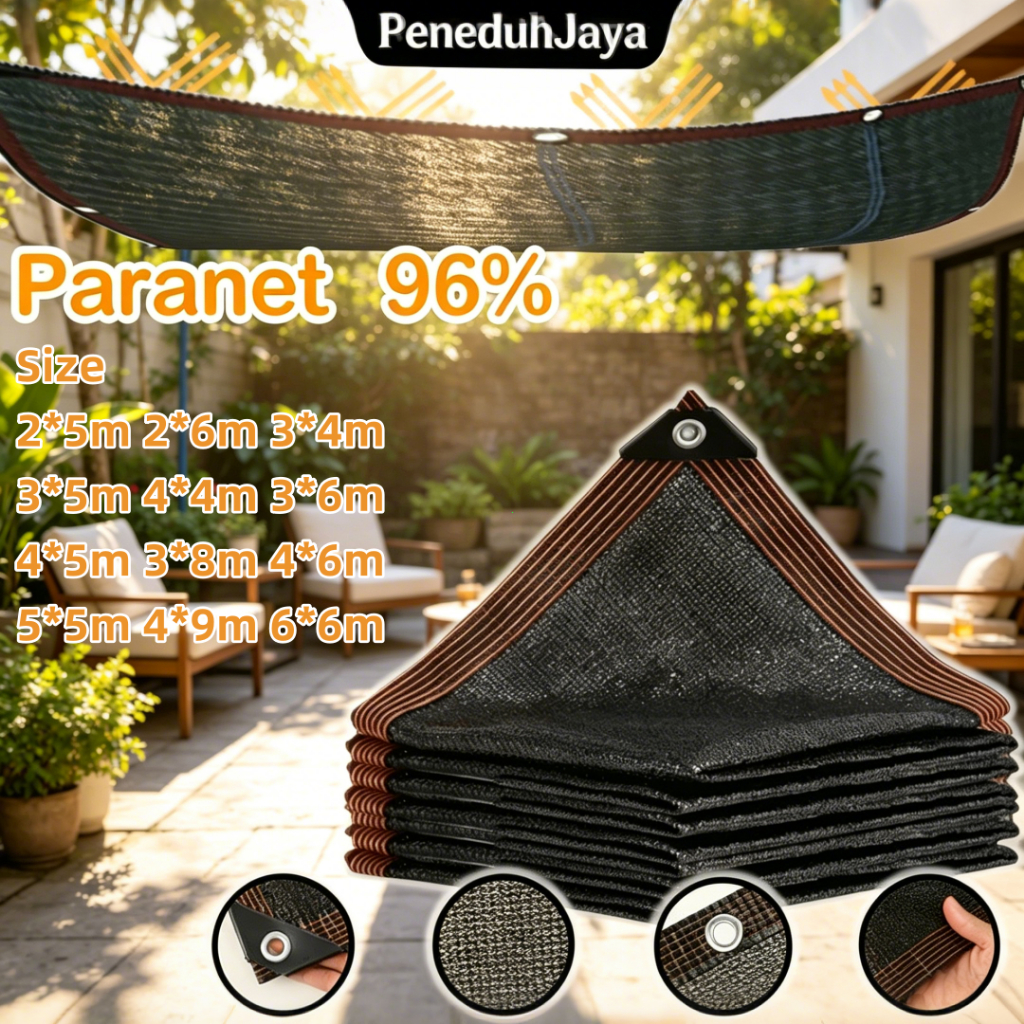 [Hadiah Tali 10m Gratis] PeneduhJaya Paranet 96% Anti UV Nylon Enkripsi 8 Pin Kepadatan Tinggi Jarin