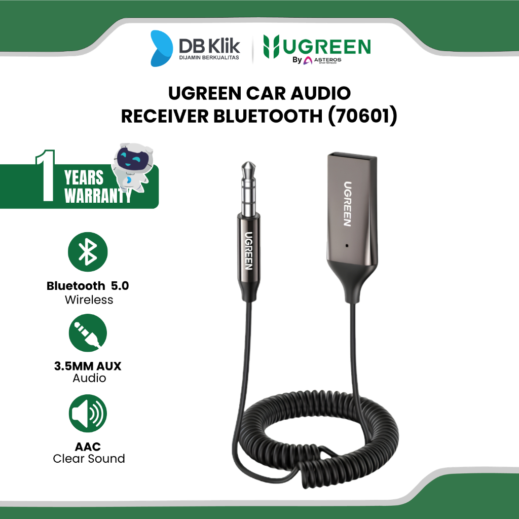 Ugreen Car Audio Receiver Bluetooth Bluetooth 5.0 (70601)