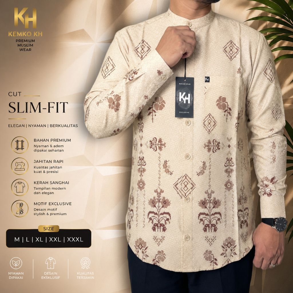 KEMKO KH KEMEJA KOKO PRIA BAJU KOKO MUSLIM KEMKO MURAH MEWAH BERKUALITAS