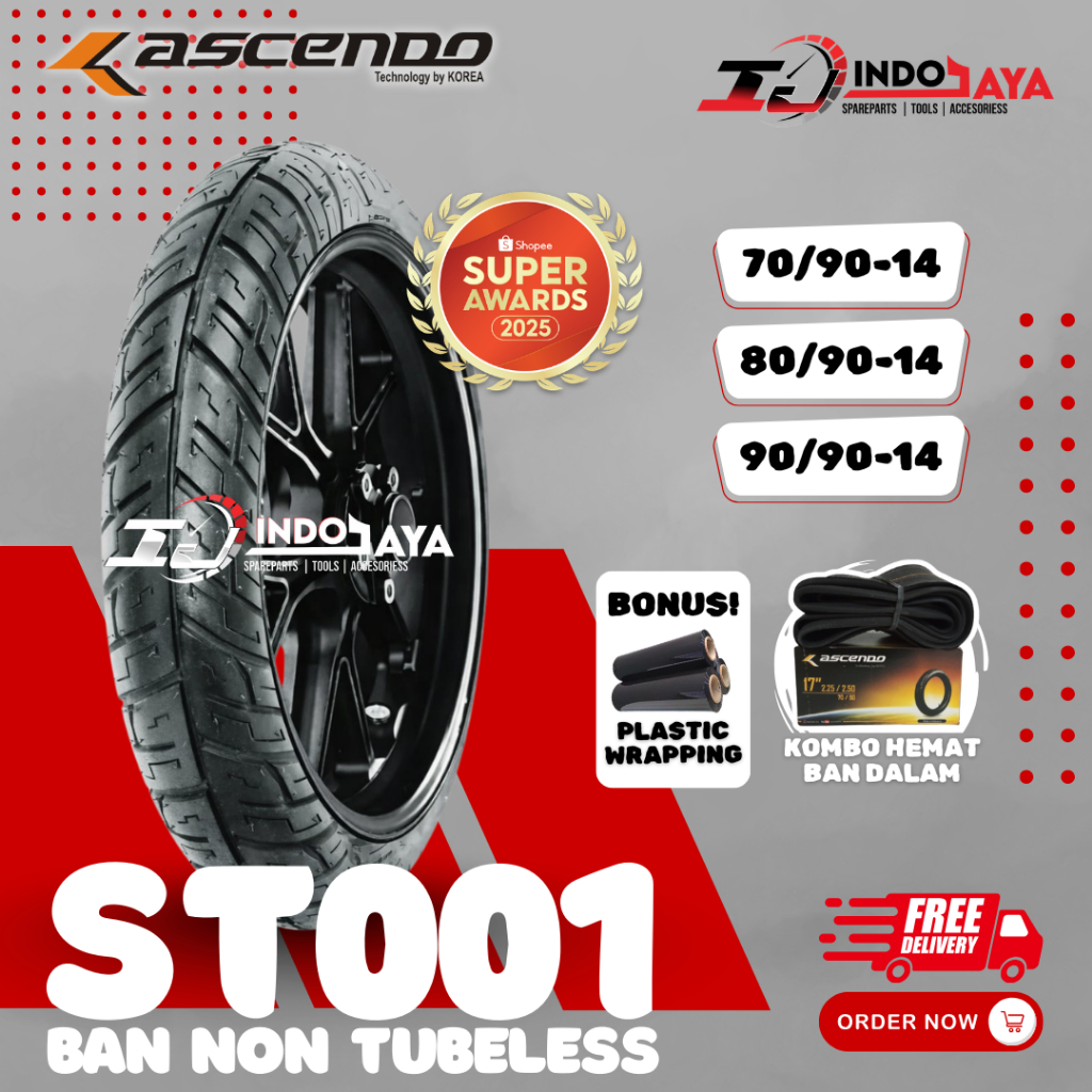 [READY COD] BAN ASCENDO TUBETYPE ST001 STREET HAWK RING 14 ( 70/90-14 - 80/90-14 - 90/90-14 ) BAN LU