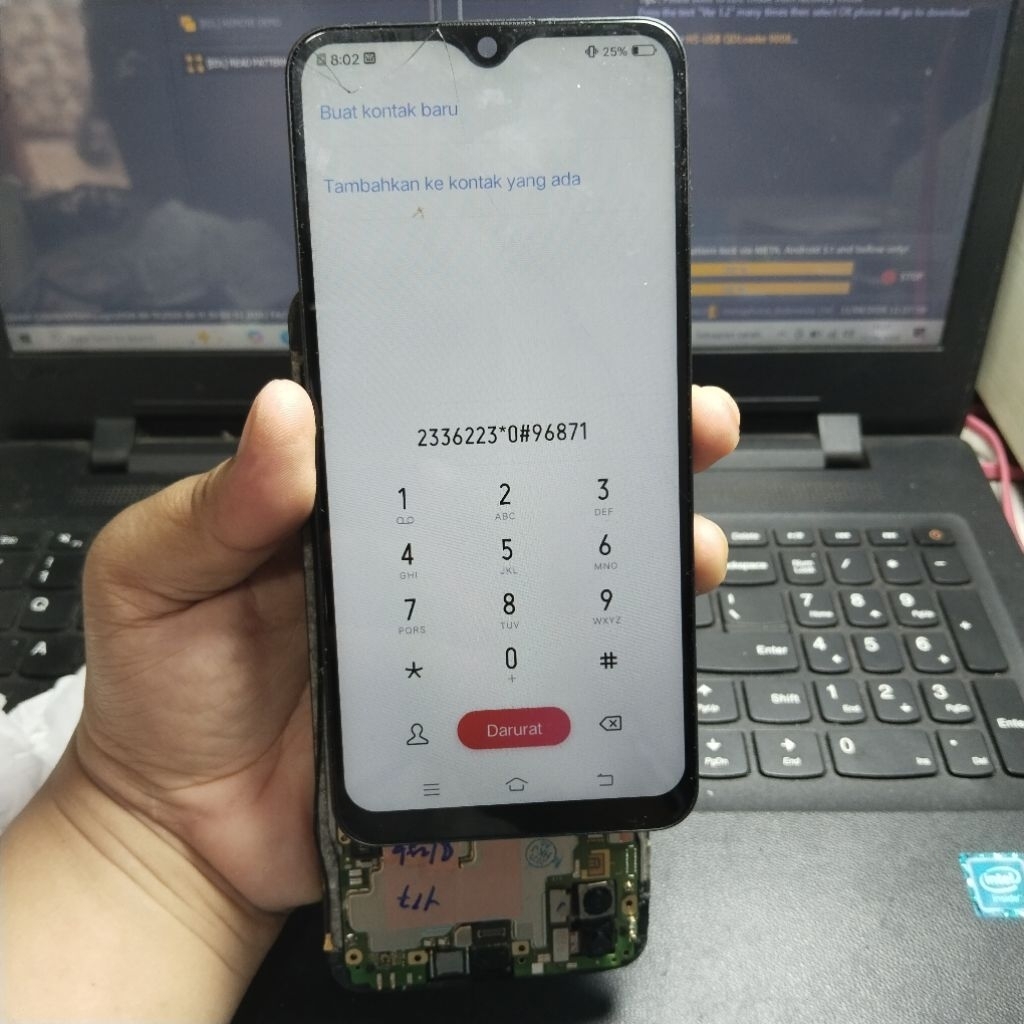 LCD COPOTAN VIVO Y12 NORMAL MINUS RETAK