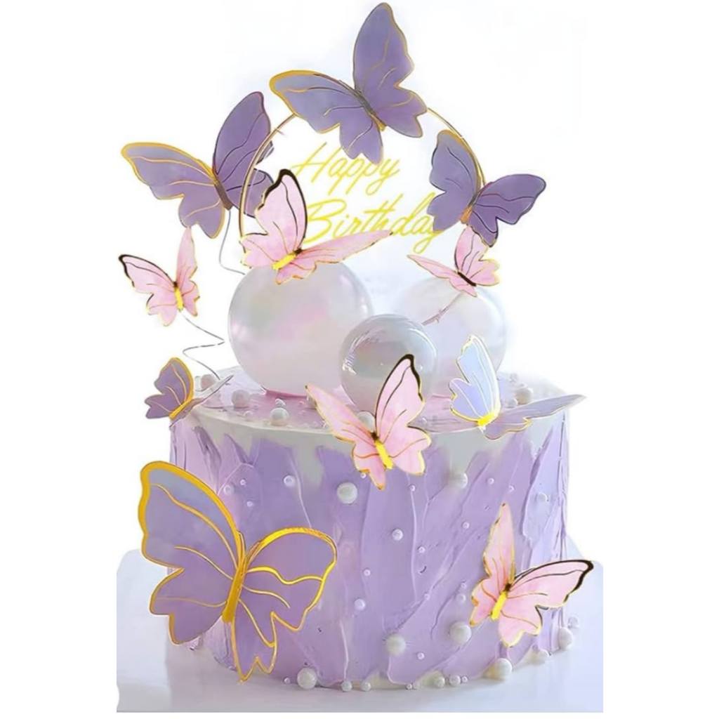 Topper kupu kupu kertas / topper kue kupu / hiasan buketTopper kupu kupu kertas / topper kue kupu / 