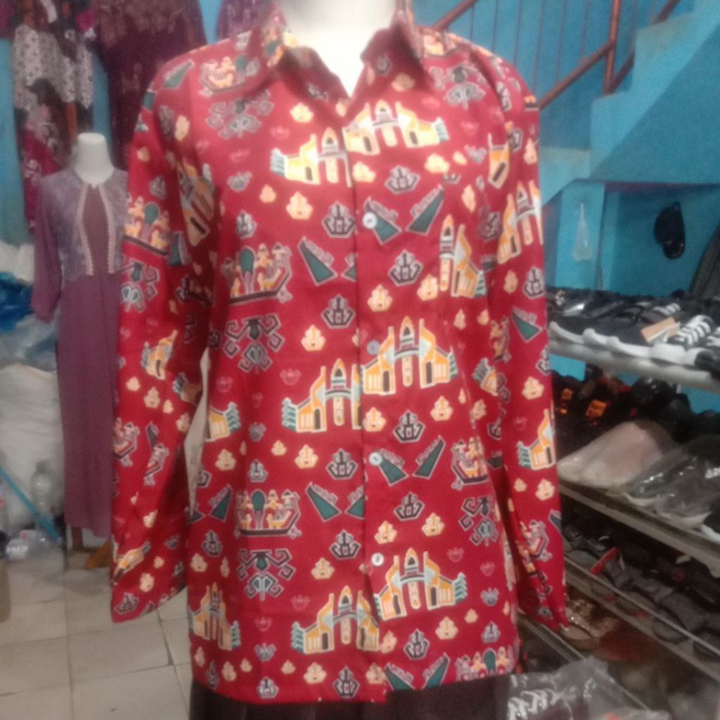 baju batik PESAWARAN sekolah SD lengan panjang pria,wanita pesawaran lampung