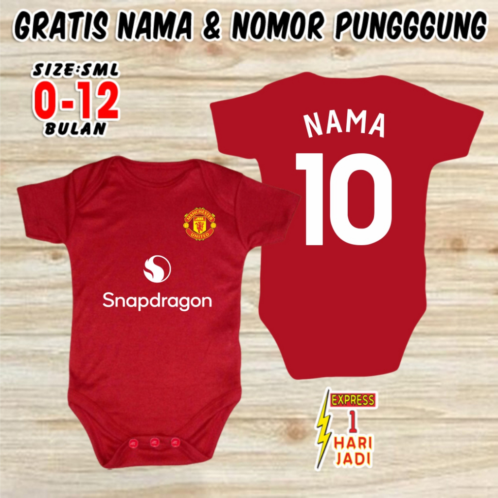 jumper baju bayi bola klub kaos set jamper romper pakaian kado laki laki perempuan newborn 0 6 12 bu