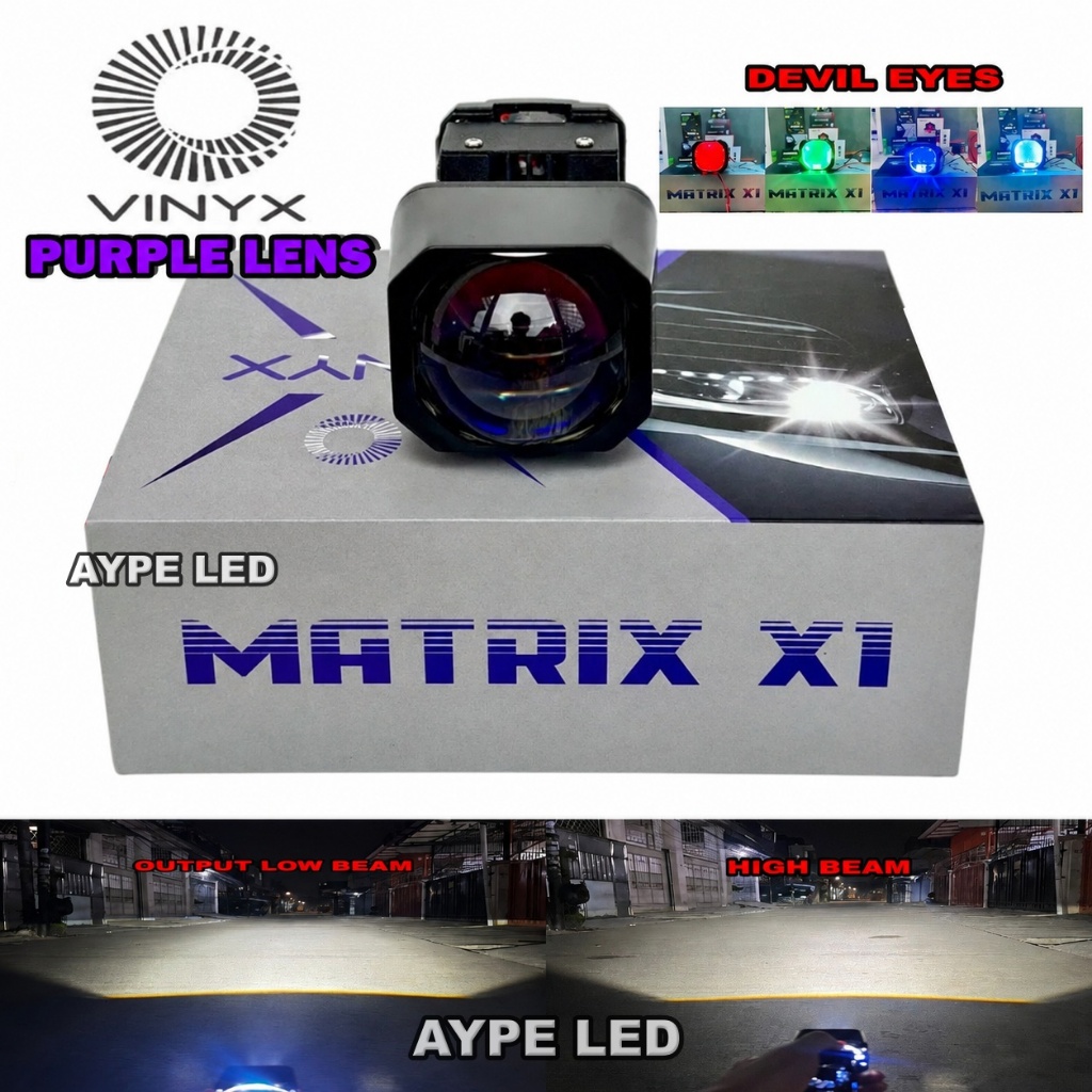 Biled Matrix X1 Vinyx 1,5 Inch Purple Premium lens Limited Projector Biled matrix X1 Plus Demon Eyes