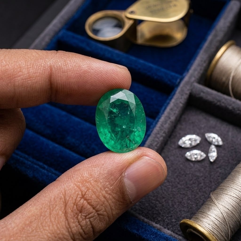 Lostone batu permata emerald zamrud Catam oval Mix cut top Crystal high quality Kualitas lab grown h