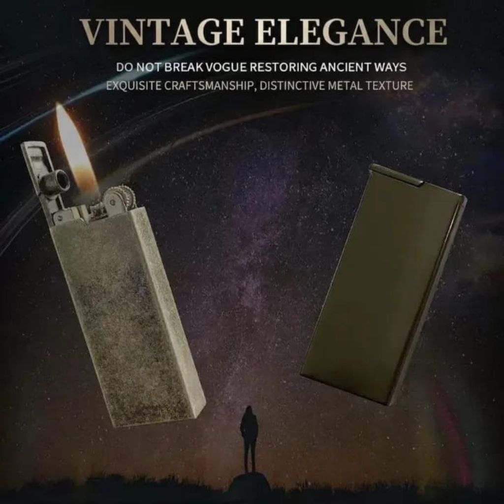 korek api classic sumbu minyak slim polos vintage Brass oil Lighter yubang giftbox