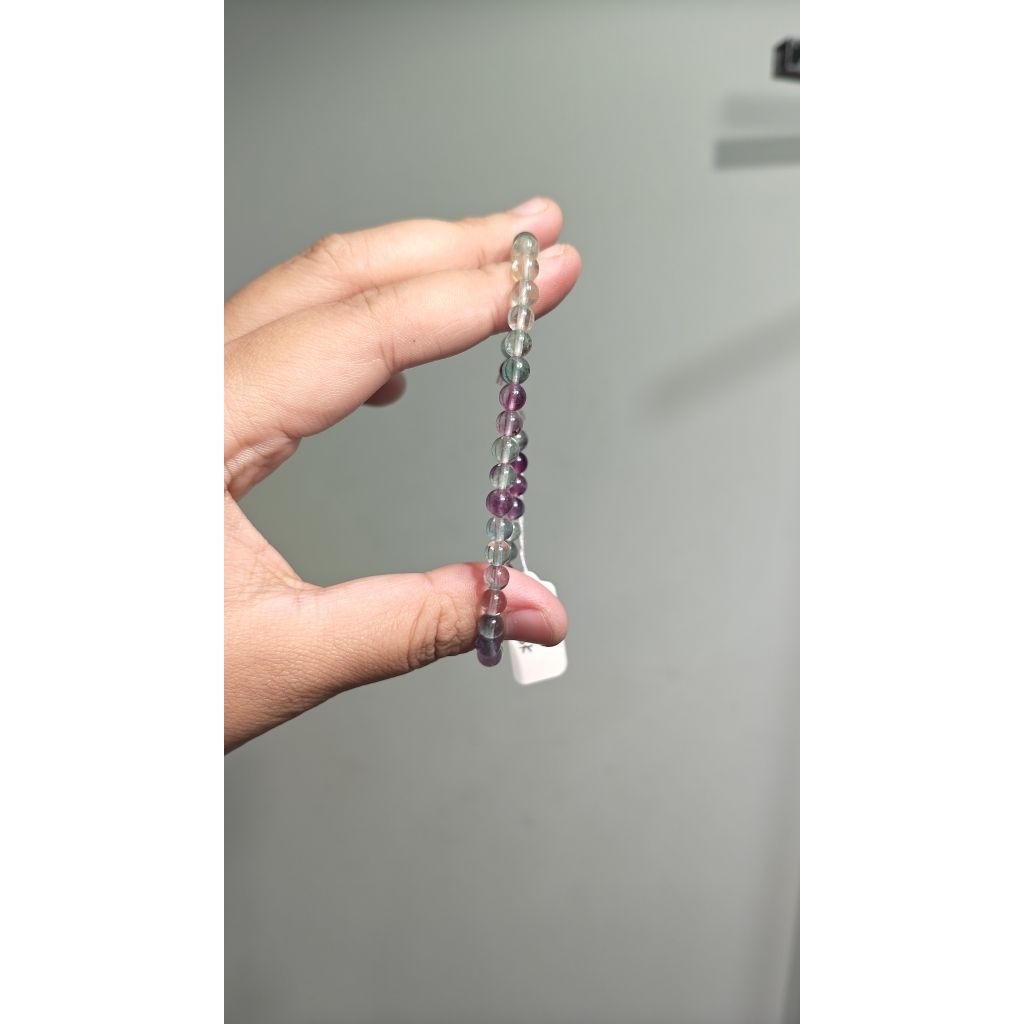 Gelang Fluorite Natural 6mm | Fluorite Crystal Bracelet Batu Alam Premium Unisex