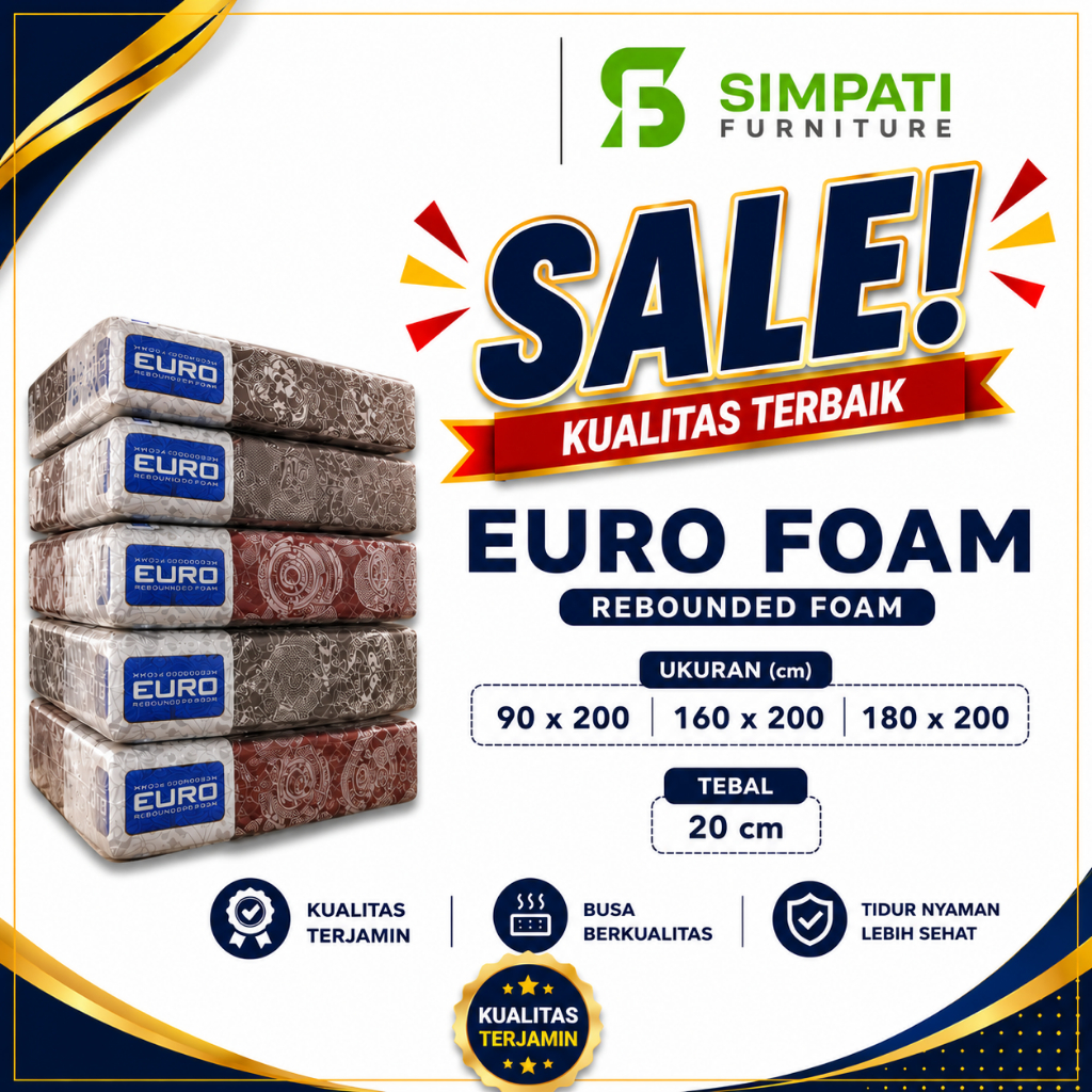 Kasur Busa Rebounded Orthopedic tebal 20 cm Euro Foam