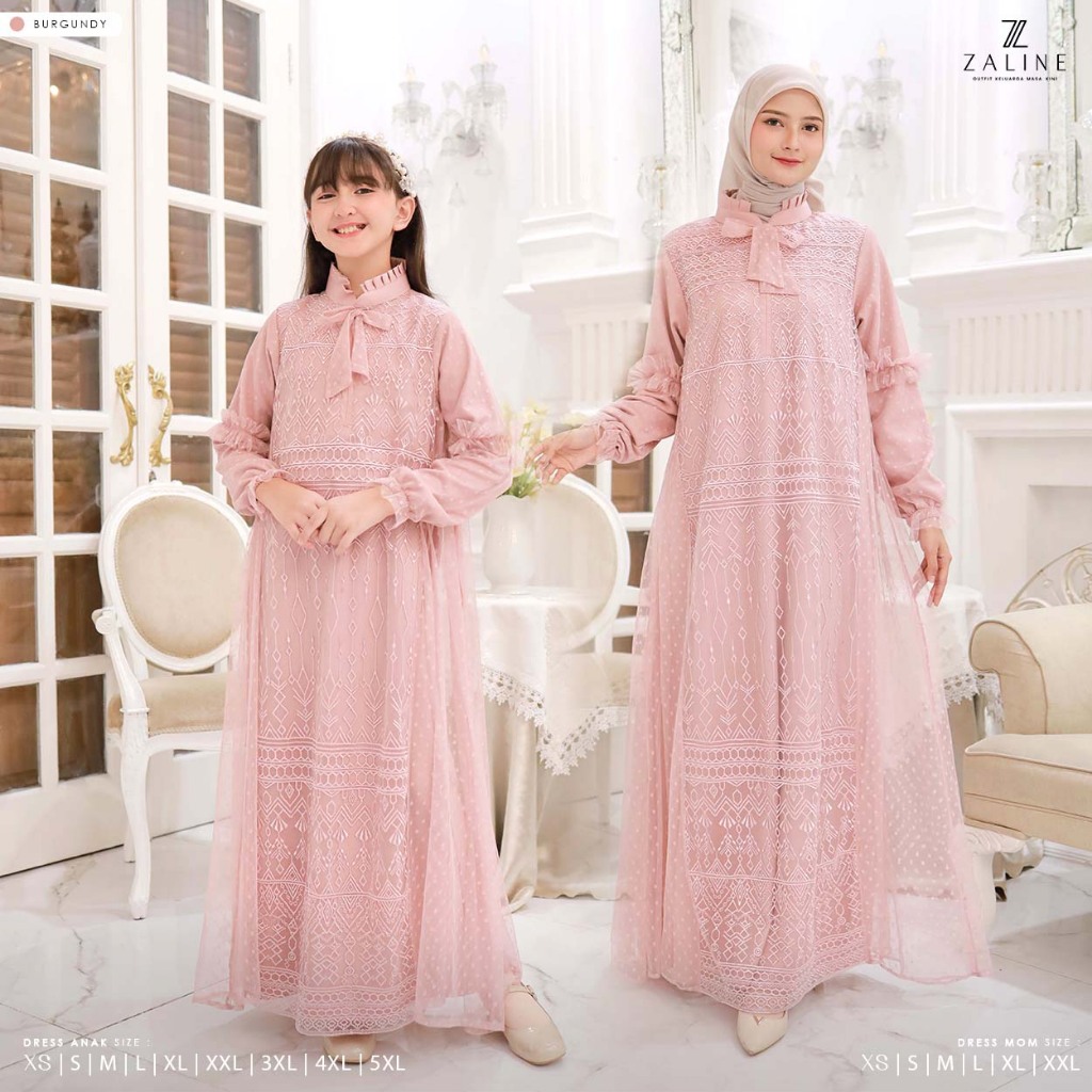 Baju Gamis Couple Ibu Anak Mom Kids Lebaran 2026 Seragam Pernikahan Nikahan Aqiqah Wisuda Lamaran