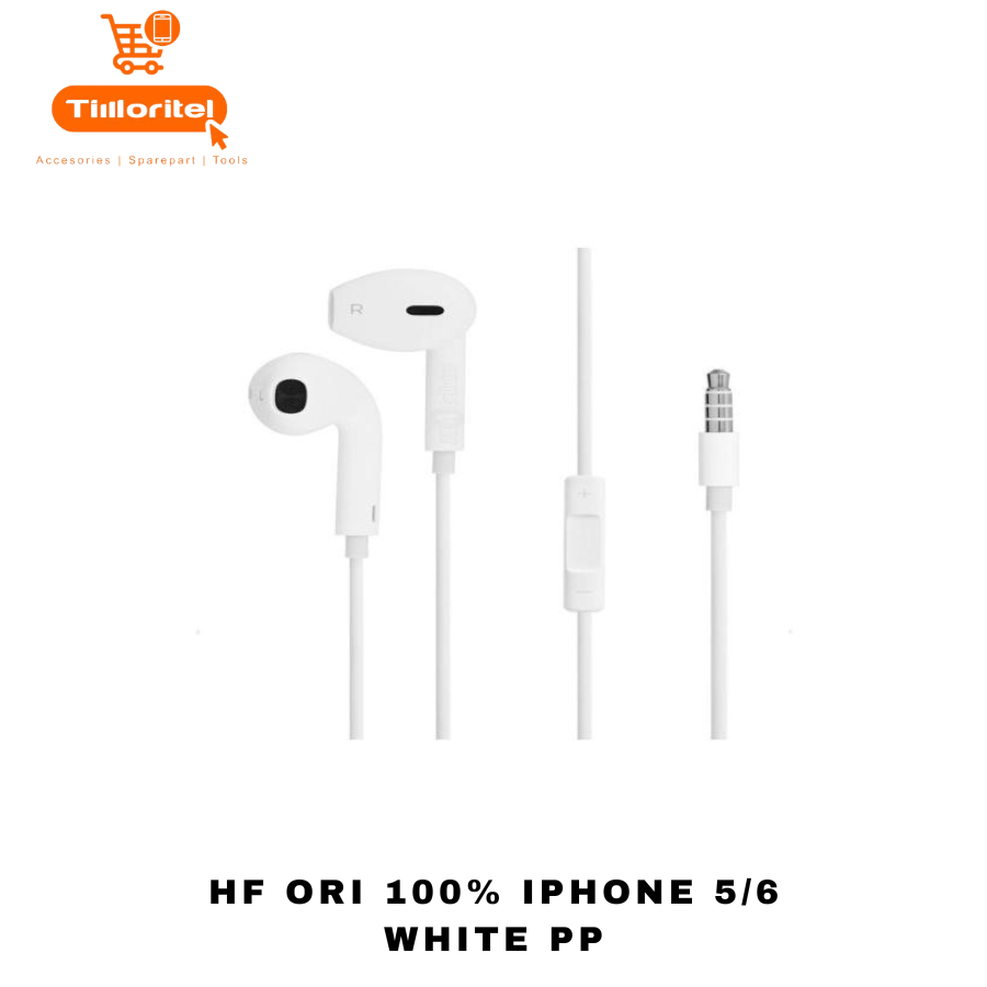 HF HEADSET KABEL ORI IPHONE 5/6 WHITE PP READYYY