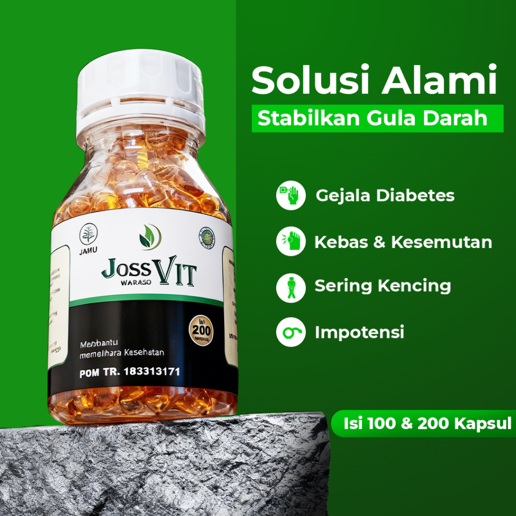 Obat Herbal Joss Vit Kapsul Ampuh Atasi Diabetes Gula Darah BPOM Original 100% COD