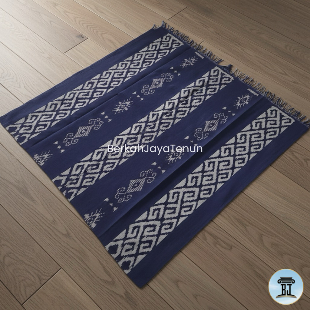 (KAIN TENUN ETNIK) Kain Tenun Blanket Troso Motif Paruki Navy