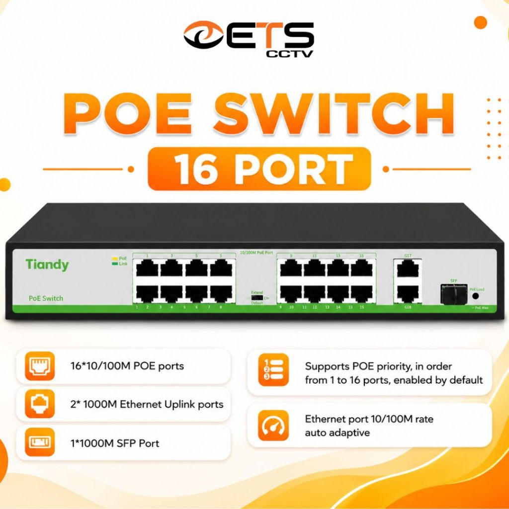 TIANDY POE SWITCH 16 PORT