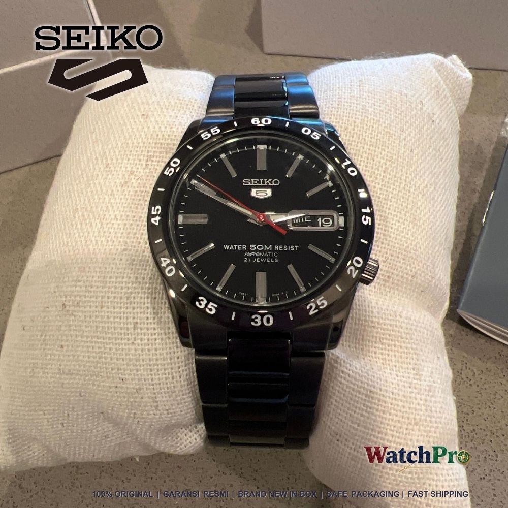 Seiko 5 SNKE03 SNKE03K1 Black Automatic 21 Jewels 36.5 mm Jam Tangan Pria