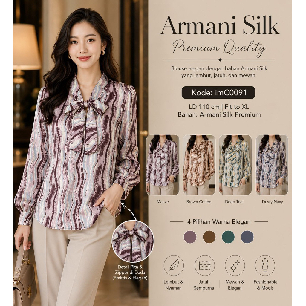 BLOUSE ARMANI SILK PREMIUM QUALITY