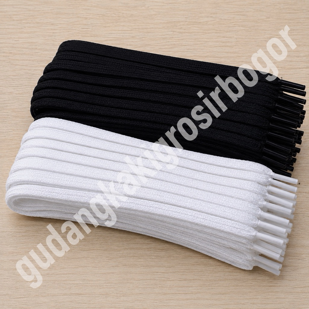 GROSIR TALI SEPATU MURAH KODIAN PAKET 5 KODI TALI SEPATU FLAT POLOS SHOE LACES (100 PASANG)