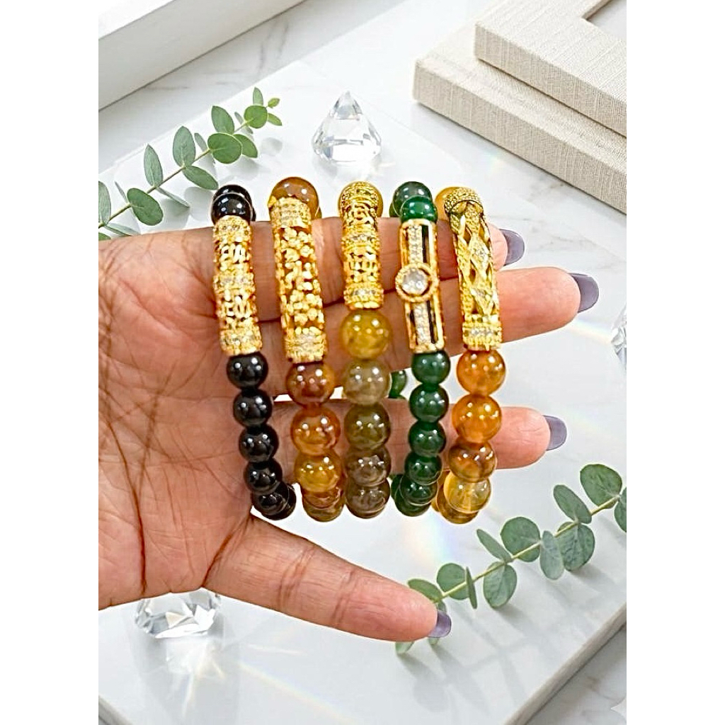 GELANG BATU GIOK ASLI IMPORT CHINA MIX PIPA XUPING UNISEX