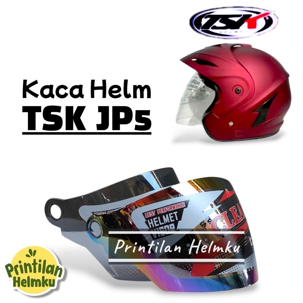 PRINTILANHELMKU Kaca Helm TSK JP5 Visor Helmet Tsk Jp5 Warna Bening Hitam Pelangi