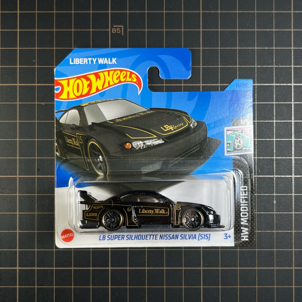 Hot Wheels Nissan Silvia S15 LBWK Hitam Short Card