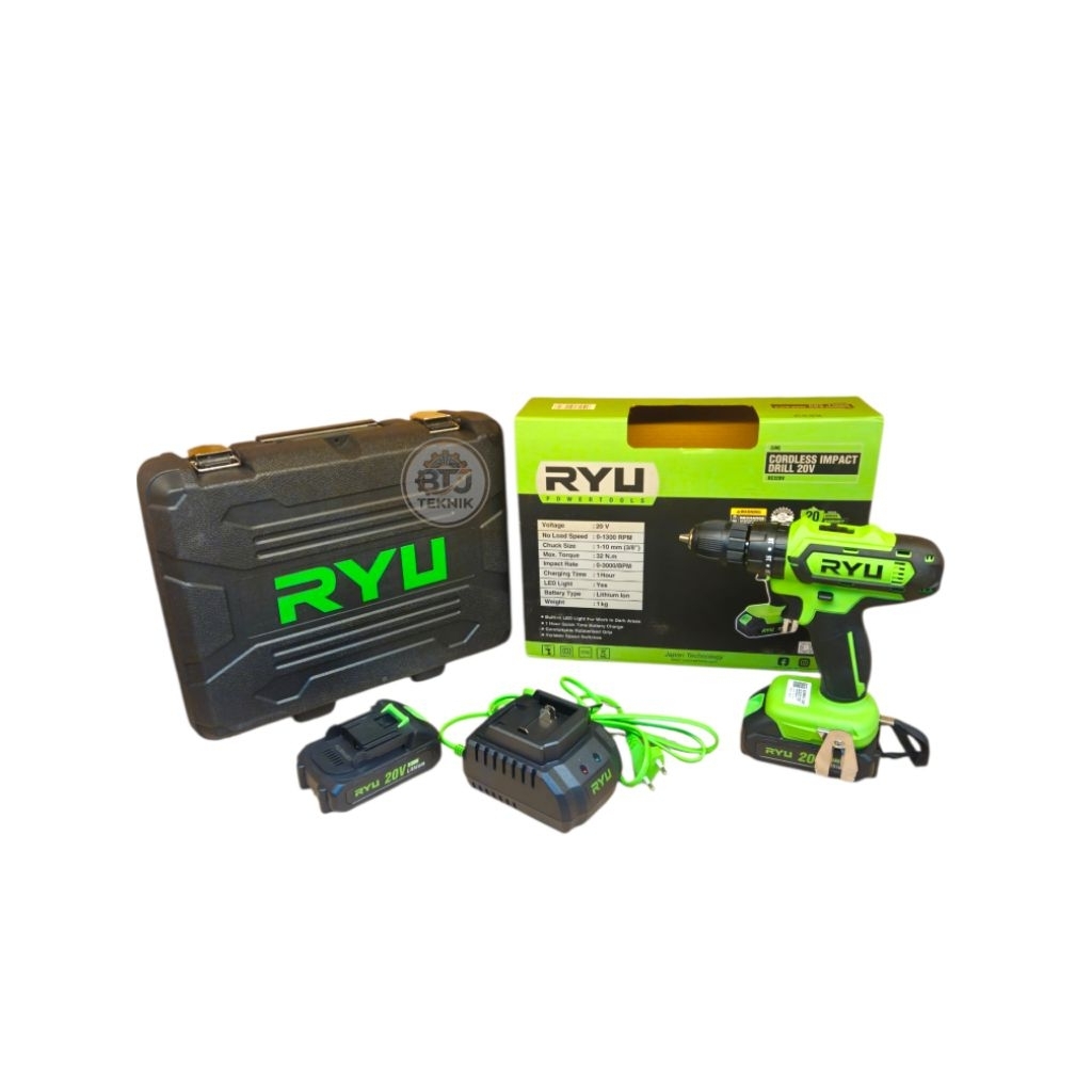 Bor cordless impact drill 20v RYU Cordless Brushless Impact Drill 10MM 20V RCI 20 V