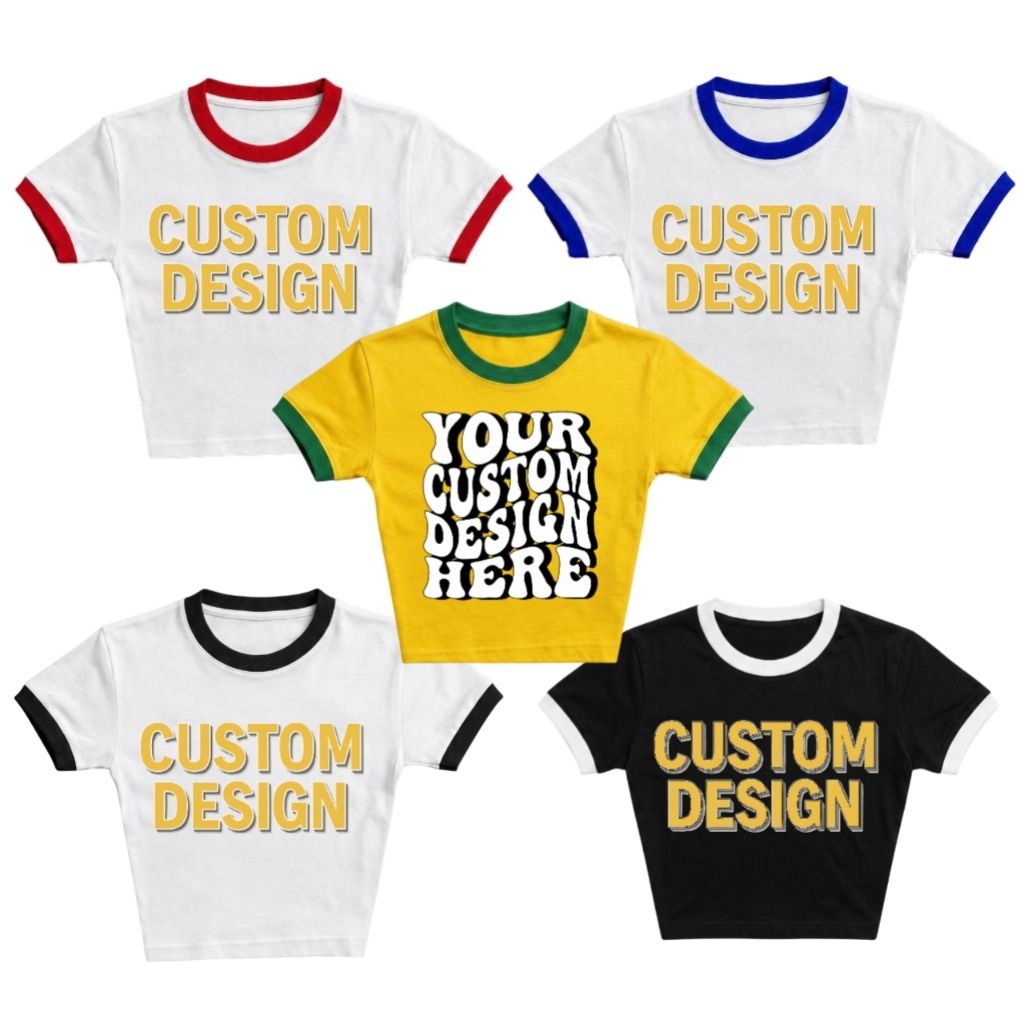 CROP TOP RINGER CUSTOM DESIGN | CROPTOP RIB | CROPTOP SPORTY | BABY TEE | CROPTOP CUSTOM | CROPTOP S