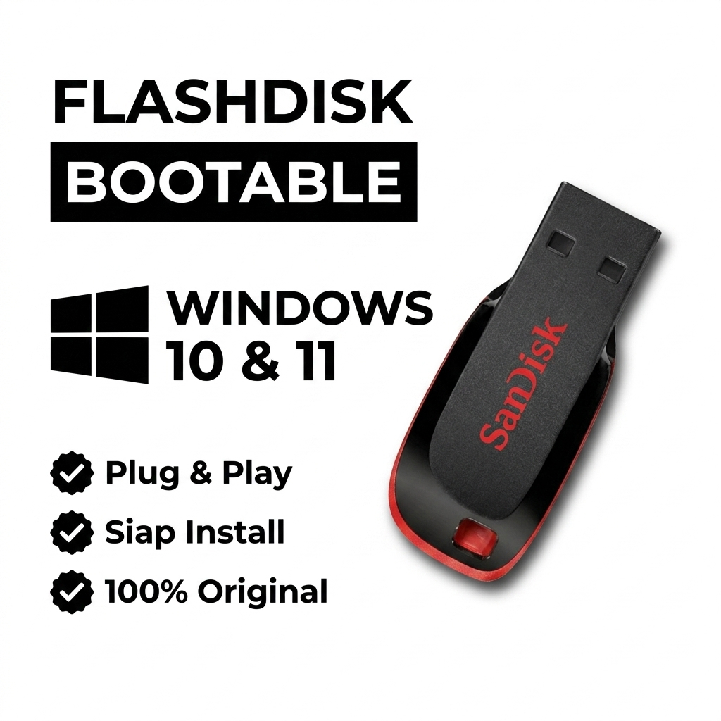 Flashdisk Bootable Original Windows 10 & 11 - Plug and Play