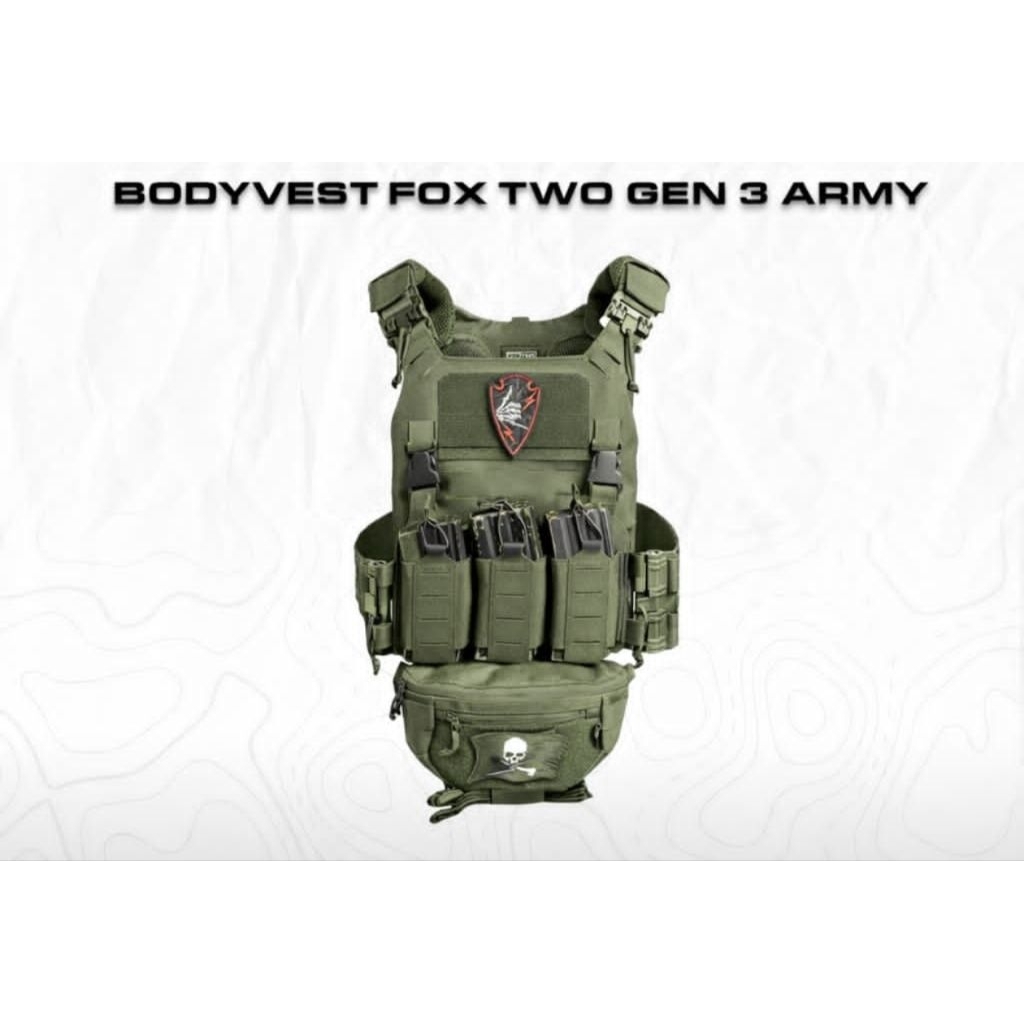 ROMPI BODYVEST FOX TWO PLATE CARRIER GEN 3 TYPE A RG MOLLE GREEN