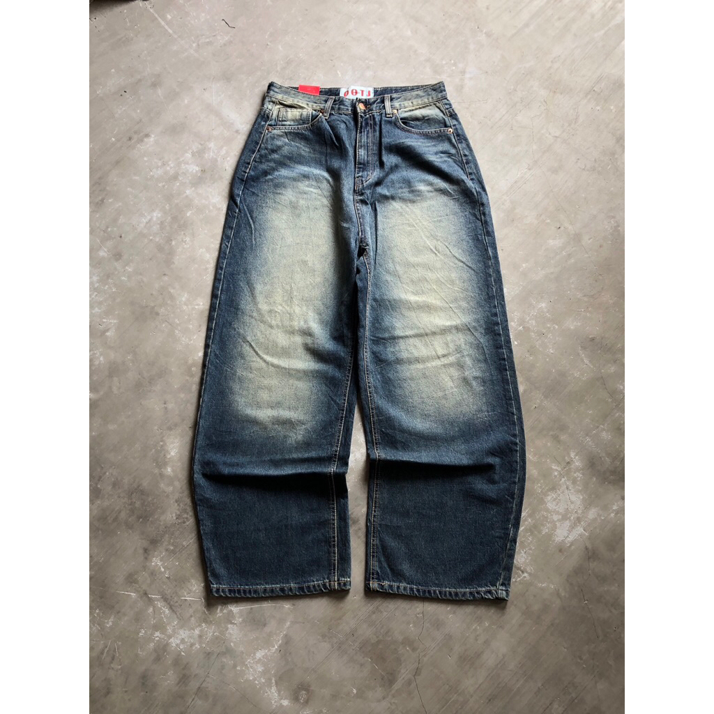 celana jeans washed OOTJ Fading baggy pants Y2K