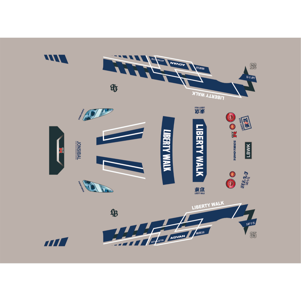 Waterslide Decal Whitetooner 1/64 R35 LBWK MACHINE