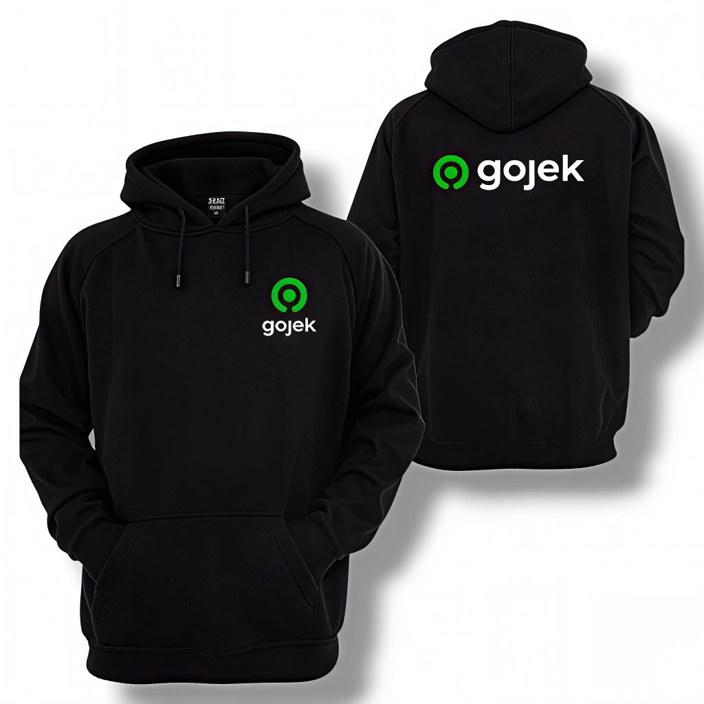 Sweater Hoodie Hitam GJK Ojek Online Jaket Hoodie Driver Ojek Online Unisex L-XXL