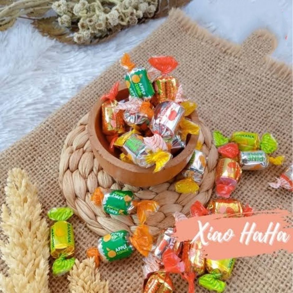PERMEN MINI XIAO HA HA PERMEN DENGAN 5RASA MIX DIDALAMNYA (1POUCH ISI 25 MIX RASA)