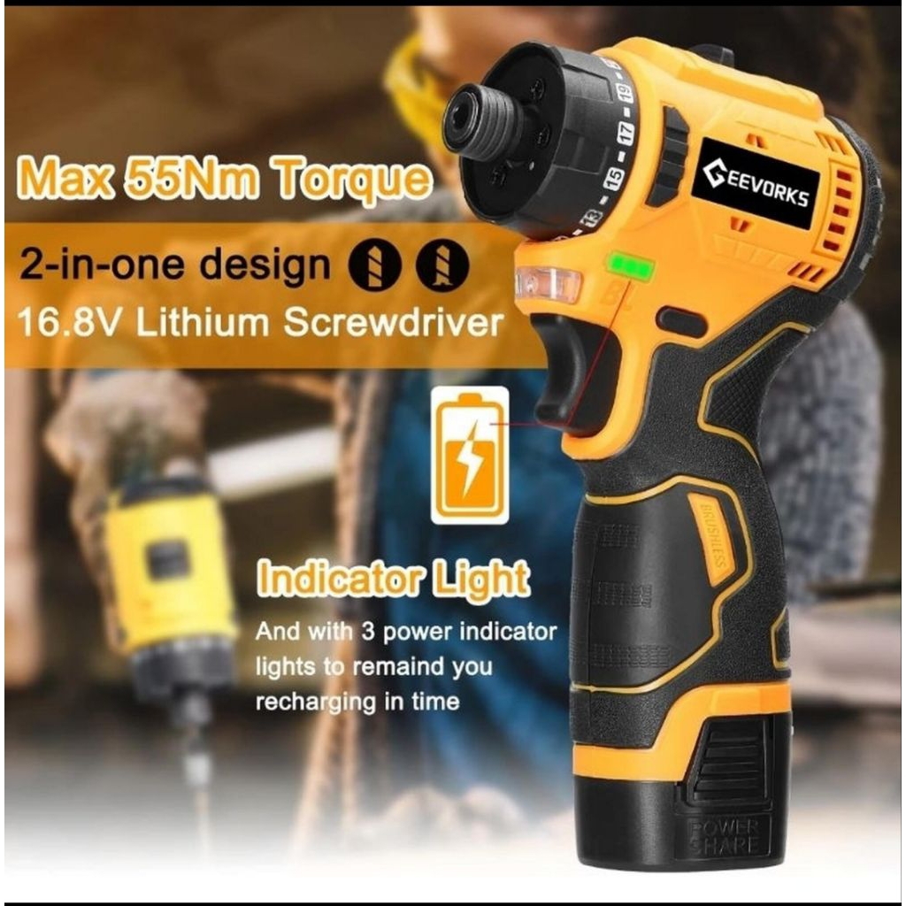 Geevorks Cordless Screwdriver 16.8V