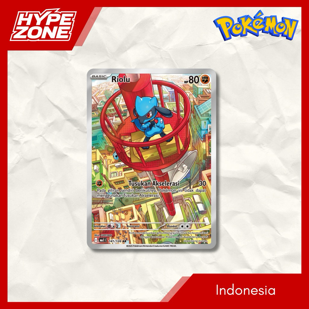 Riolu AR 141/126 | Evolusi Mega MA1 | Pokemon Card TCG Indonesia